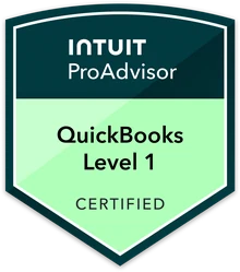 Intuit ProAdvisor QuickBooks Level 1 Certified badge